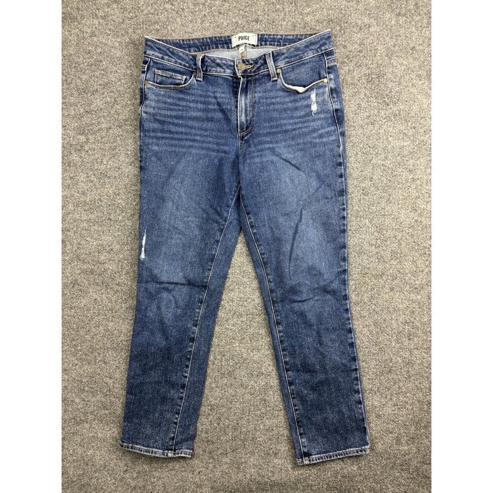 Paige Brigitte Boyfriend Jeans Womens 28 Blue Medium Wash Mid Rise 30x27.5 Denim